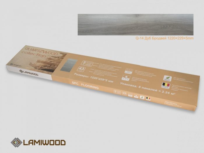 Виниловый ламинат Quartzwood Q-14 Дуб Бродвей.