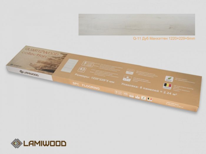 Виниловый ламинат Quartzwood Dub Manhattan.