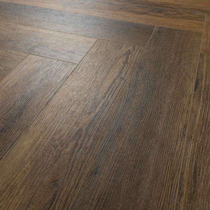 Напольное покрытие виниловый паркет Herringbone на основе кварцевого винила.