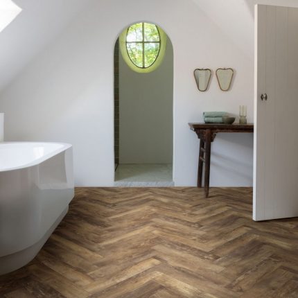 Country Oak Herringbone Vinyl Flooring