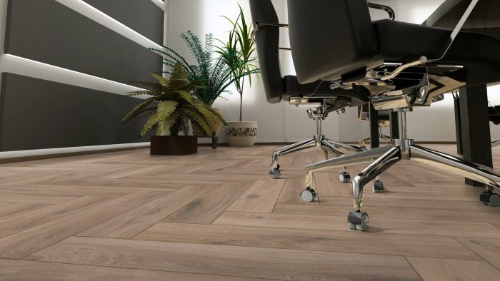 Ламинат Kronotex Herringbone AB 3766 32 класс, 8 мм - структурированный дуб.