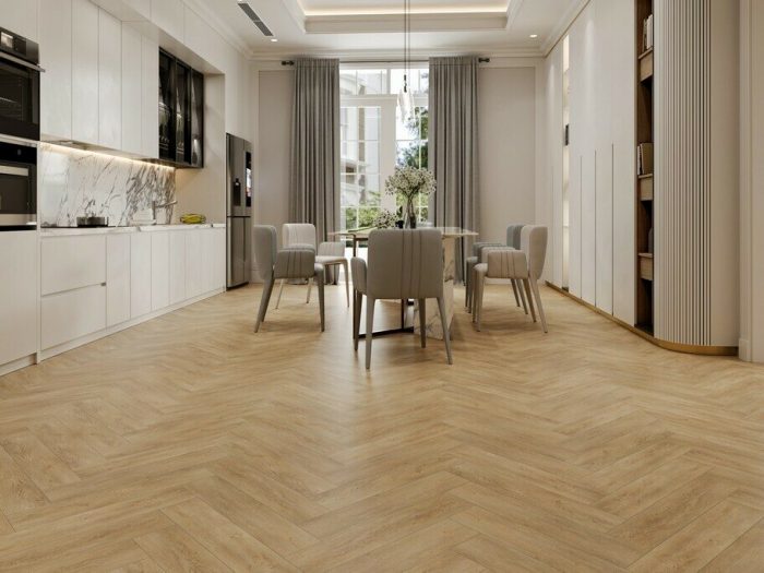 Ламинат SPC Evofloor Parquet Click Дуб Песочный HP 0090 - интерьерное решение.