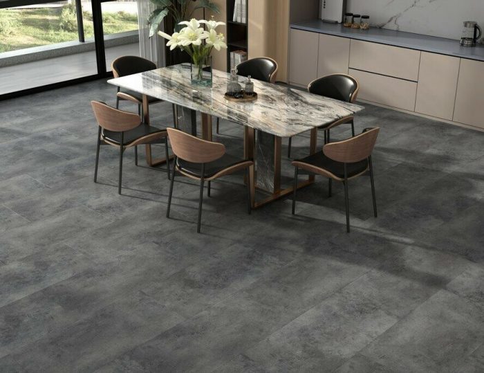 Dark Concrete Vinyl Laminate Evofloor Stone Glue SG 4-007.